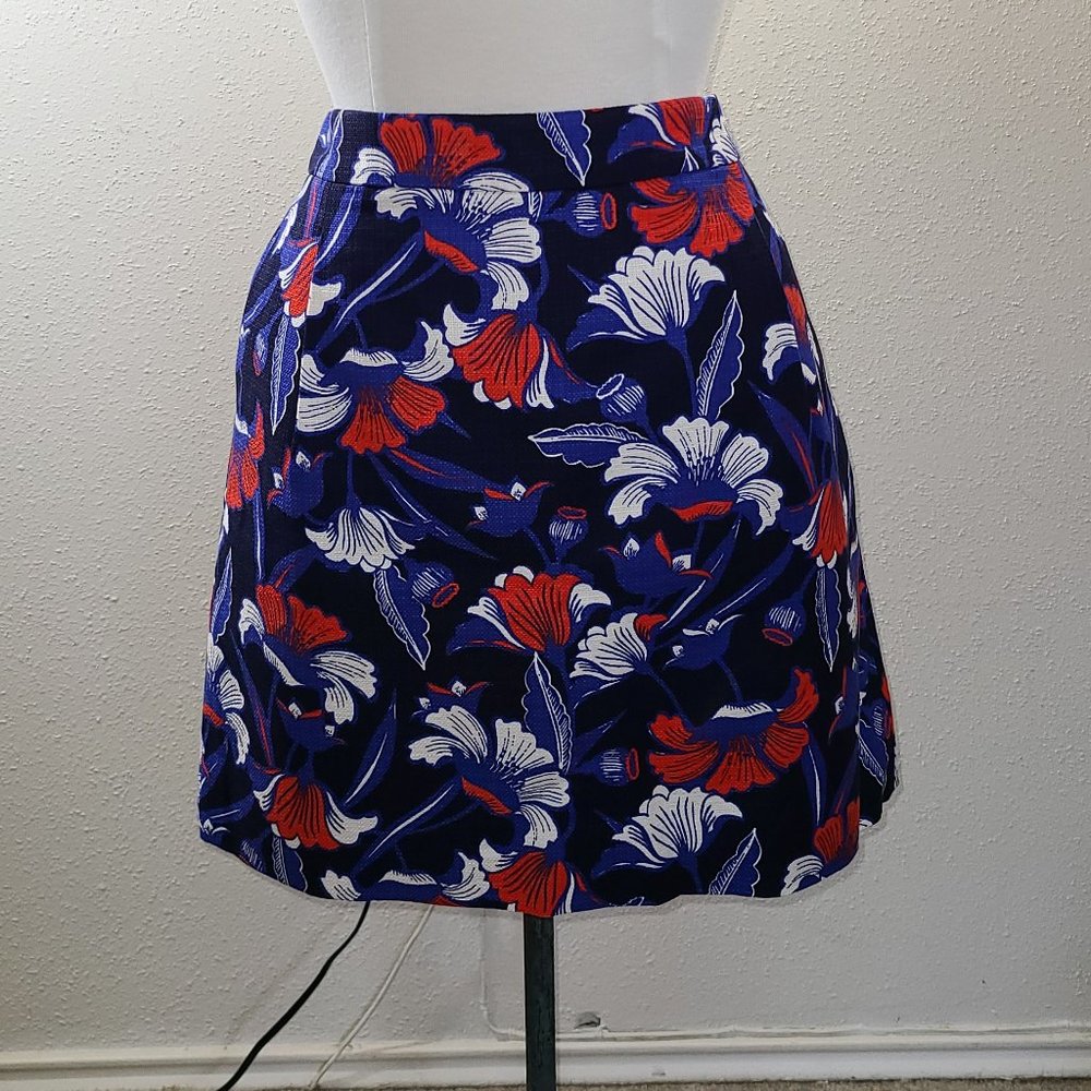 J. Crew Floral Basket Weave Skir